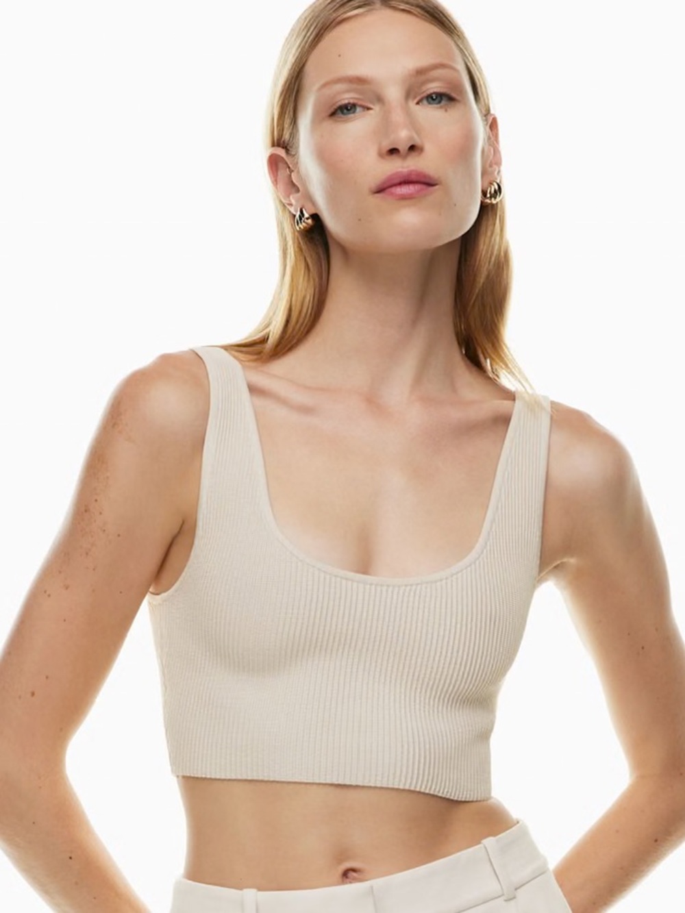 Babaton x Aritzia Sculpt Knit Scoopneck Cropped Tank
